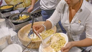 Dumplings Drowned in Melted Parmesan Cheese Wheel Italy Street Food [upl. by Nealy]