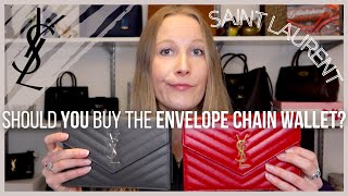 SAINT LAURENT ENVELOPE CHAIN WALLET  YSL Wallet on Chain Small  YSL BAG REVIEW 2022  YSL WOC [upl. by Carver493]