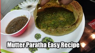 Mutter Paratha  Easy Recipe Mutter Paratha [upl. by Evol556]