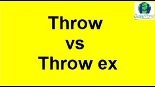 Throw vs Throw ex in C  CSharp Interview Questions amp Answers  Difference Between Throw amp Throw ex [upl. by Della775]