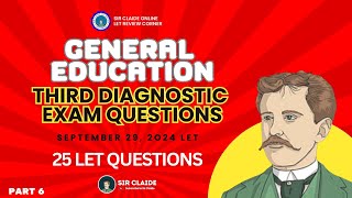 General Education  3RD DIAGNOSTIC EXAM PART 6  LET September 29 2024 [upl. by Odette]