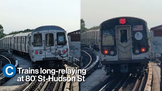 NYC Subway R46 amp R179 C Trains Long Relaying at 80th Street [upl. by Adamis]