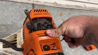 Valve adjustment and service on a STIHL FS 131R [upl. by Aiuqes]