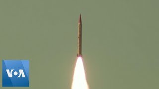 Pakistan Tests NuclearCapable Ballistic Missile [upl. by Aonehc]