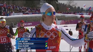 2014 OS Sotji Längdskidor Stafett 4x10 km Herrar [upl. by Ettedranreb732]