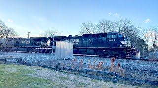 Suns going down Norfolk Southern mixed freight heading eastbound  Fackler Alabama [upl. by Truc]