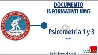 ASESORÍA 1PSICOMETRÍA1 y 3UMG2024 [upl. by Darej337]