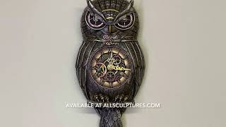 Steampunk Owl Pendulum Wall Clock [upl. by Haelahk]