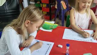 Michaela doing the Mad Minute Grade 1 Maths worksheet 1 [upl. by Lowe]