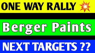 BERGER PAINTS SHARE UPDATE  BERGER PAINTS SHARE LATEST NEWS  BERGER PAINTS SHARE TARGET [upl. by Gutow]