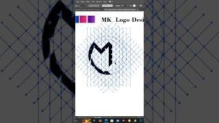 Letter KM logo Design in Adobe illustrator lettermarklogo illustratortutorial shorts logodesign [upl. by Akihsar]