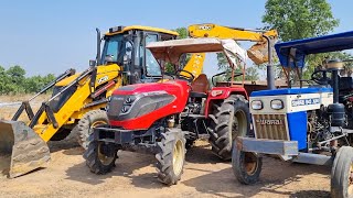 New Jcb 3dx Eco Machine Loading Red Mud In Mahindra and Swaraj Tractor  Jcb and Tractor Cartoon [upl. by Sparrow]