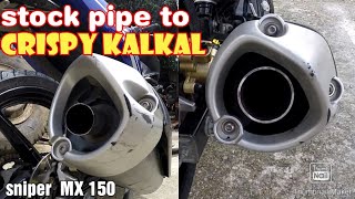 Yamaha Sniper MX 150 fi stock pipe to open pipe  kalkal pipe conversion [upl. by Hannie]