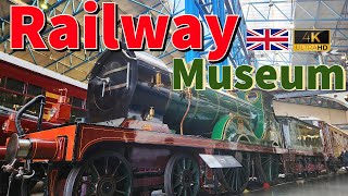 National Railways Museum York England 4K Walking Tour 2023 Vintage Railway Oldest Steam Train [upl. by Teresita]