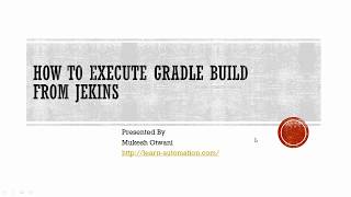 Gradle Tutorial 5 Gradle Integration with Jenkins [upl. by Mashe]