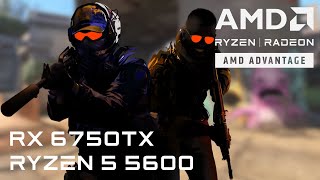 CS2  Ryzen 5 5600  RX 6750XT  Competitive settings at 1350x1080 in Competitive mode [upl. by Elyk]