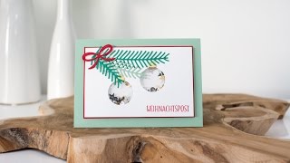 Weihnachtliche Schüttelkarte mit Stampin Up Tannen und Zapfen [upl. by Valenza]