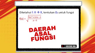 Latihan 25  DAERAH ASAL FUNGSI [upl. by Madson]