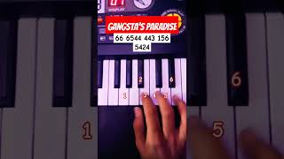 Gangstas Paradise Easy Piano Tutorial viral shorts [upl. by Funk]