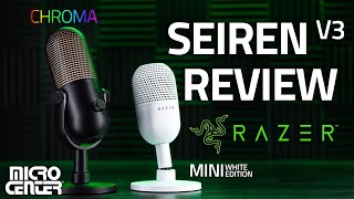 Razer Seiren V3 Mini amp Chroma Mic Review  Micro Center [upl. by Nnylkoorb]