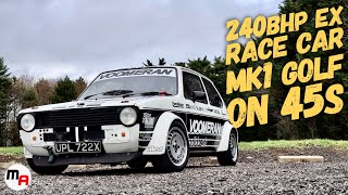 AWESOME 240BHP EX RACING MK1 VW GOLF ON TWIN 45 CARBS  REVS TO 8500 RPM  NUTS [upl. by Erma]