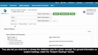 Searching CINAHL using Subject Headings [upl. by Raclima]