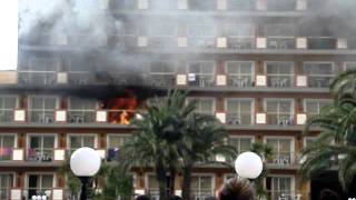 Brand Fire in Luna Club ParkHotel  Malgrat de Mar incendio [upl. by Tecil]