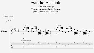 Estudio Brillante  Tárrega  Tablatura por Jesús Amaya [upl. by Nibram]