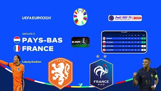 Euro 2024  PaysBas  France Groupe D Le Match [upl. by Eecyac]