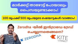 How to do Intraday trading in Zerodha Kite App  Malayalam [upl. by Tilford]