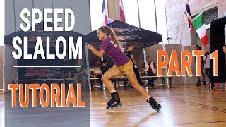 SPEED SLALOM on inline skates part 1  Lesson 13 [upl. by Uzziel]