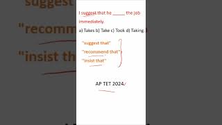 Subjunctive Mood Tip 01 AP TET 2024 shorts 01 [upl. by Gretna782]