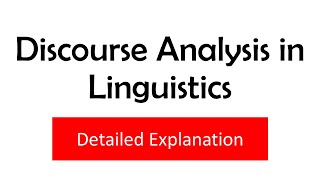 Discourse Analysis  Language Context and Discourse  Language and Context in Discourse Analysis [upl. by Arni]