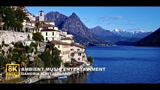 Ambient Music  Meditation  Relaxing  Gandria  Lugano  Italian Alps  4K amp 8K Background Video [upl. by Lavina418]