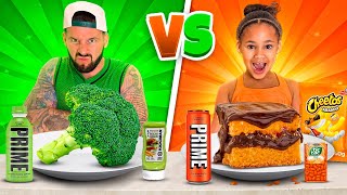 Green VS Orange Food Challenge [upl. by Ettenan]