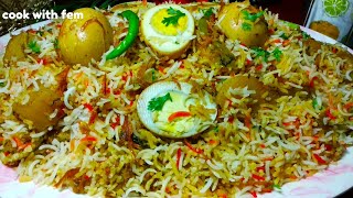 Egg Biryani Recipe  Restaurant Style Egg Biryani अंडा बिरयानी Ande Ki Biryani  Cook With Fem [upl. by Elehcar186]