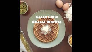 Hatch Green Chile Cheese Cornbread Waffles [upl. by Yrffej]