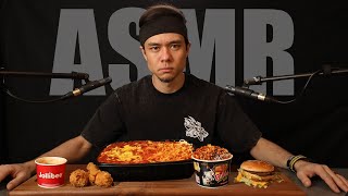 Competitive Eater trys ASMR Fire Noodles Fried Chicken Pork Rinds ect [upl. by Lalat585]