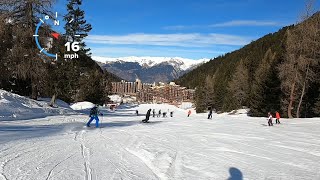 GoPro HD POV Skiing lower bit Blue Arpette through Belle Plagne 2050m  La Plagne resort  Mar 2023 [upl. by Atiana]