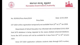 Important notification for KCET  2024 for Engineering Medical and Etc [upl. by Atiluj]