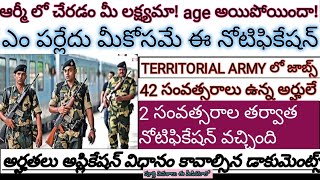 Territorial army jobs 202425Army jobs202425Territorial army latest notification [upl. by Meeharb677]