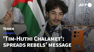 TimHuthi Chalamet TikToker spreads Yemen rebels message  AFP [upl. by Torrie985]