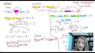 456 Solving Logarithmic Equations Using Equivalence Property Solve by Graphing [upl. by Volpe]