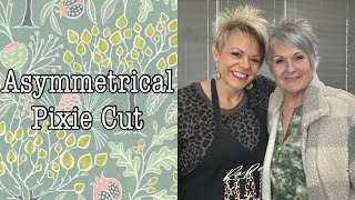 How To Cut An Asymmetrical Pixie Haircut For Short Hair [upl. by Shirah376]