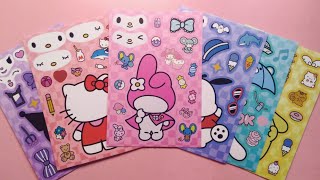 Sticker Play Decorate with sticker book sanrio my melodyhello kittykuromicinnamoroll [upl. by Ailehs]