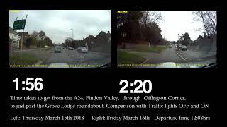 A27 Grove Lodge roundabout  March 2018 traffic flow comparison [upl. by Perlman]