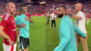 Mohamed Salah comfort Ten Hag Casemiro after Liverpool vs man united [upl. by Einned911]