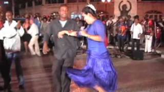 Impressive salsa dance couple  Santiago de Cuba  2003 [upl. by Eicrad]