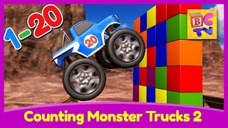 Counting Monster Trucks 2  Learn to count from to 1 to 20 for Kids [upl. by Nailliw880]