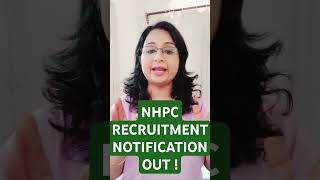 NHPC RECRUITMENT NOTIFICATION OUT nhpc governmentofindia govtjobs recruitment sarkarinaukri [upl. by Bringhurst862]